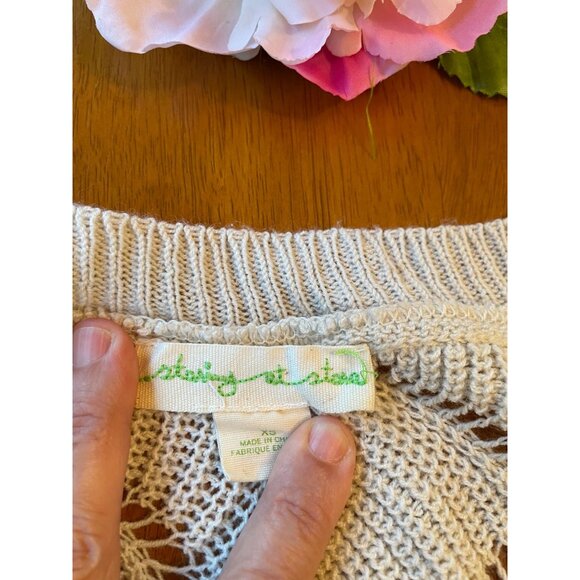 Anthropologie Staring at Stars Chunky Knit Open Weave Sweater Long Sleeve Comfor - Picture 3 of 8